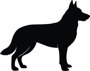 Dog german shepherd silhouette vector illustration