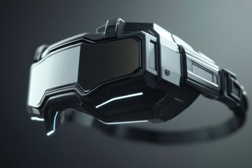 Naklejka premium black VR device floating