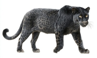 Fototapeta premium Black Panther Walking Gracefully in a Natural Setting