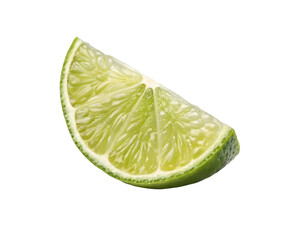 lime wedge close up on white background