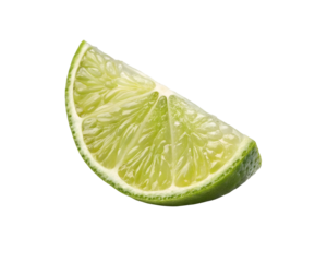 lime wedge close up on white background
