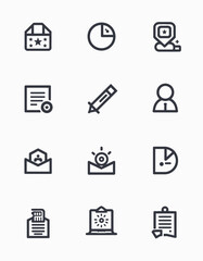Collection of web development and digital marketing icons in flat modern style. Technology service concept
