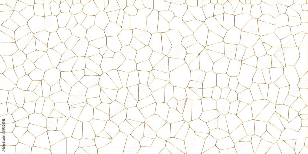 Poster abstract golden hexagon graphic ornament. arabian stylish seamless pattern on white background. crea