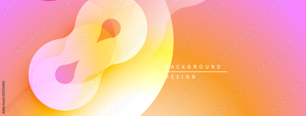 Aufkleber Abstract fluid shapes, warm color palette. Soft gradients create dynamic visual flow, modern design element.
