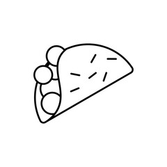 taco icon, vector line isolated on white background. trendy and modern design