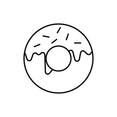 donut icon, vector line isolated on white background. trendy and modern design