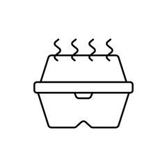 takeout box icon, vector line isolated on white background. trendy and modern design