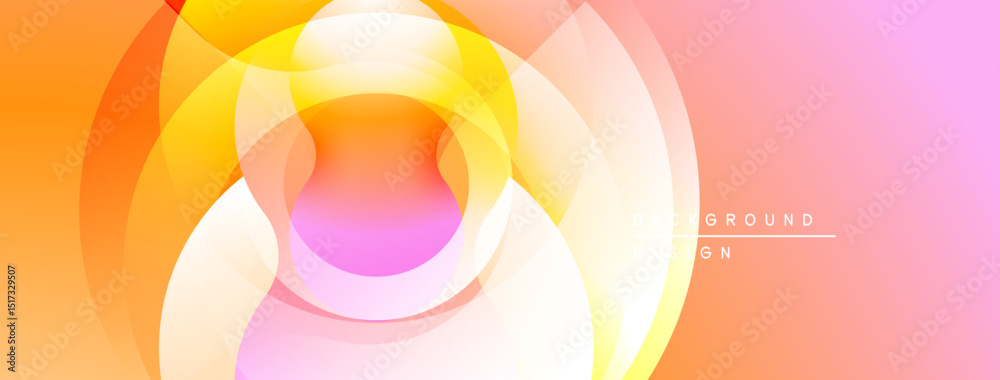Aufkleber abstract vibrant layers create dynamic composition. soft gradients blend orange, yellow, pink hues. 