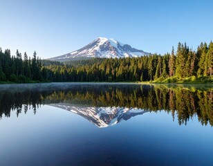 Minimal Mountain Reflection &ndash; Zen-Inspired Calm