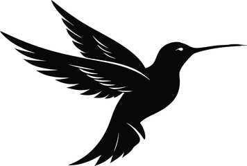 Hummingbird simple illustration silhouette, Hummingbirds silhouette silhouette vector illustration