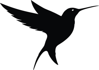 Hummingbird simple illustration silhouette, Hummingbirds silhouette silhouette vector illustration