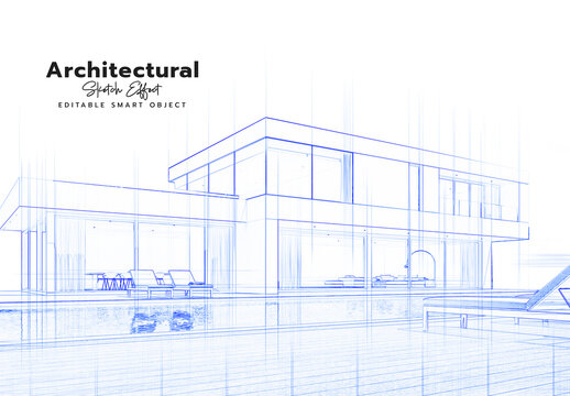 Architectural Sketch Art Photo Effect