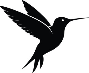 Silhouette abstract flying hummingbirds isolated vector illustration