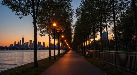 Obraz premium sunset in the city