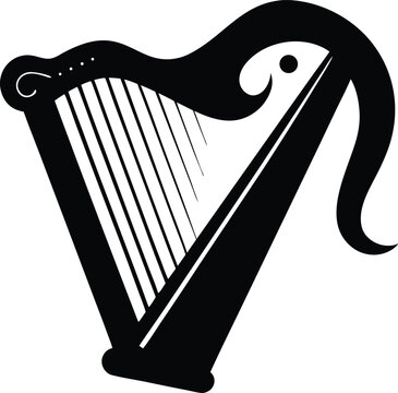 recommend clip art: Irish harp silhouette, Celtic harp vector, Single harp instrument silhouette vector illustration