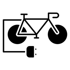 Bicycle Glyph Vector
