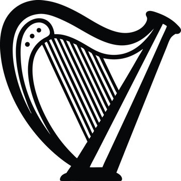recommend clip art: Irish harp silhouette, Celtic harp vector, Single harp instrument silhouette vector illustration