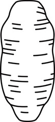 シンプルですっきりしたさつまいもの線画