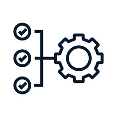 Management system concept. Vector linear icon isolated on white background.