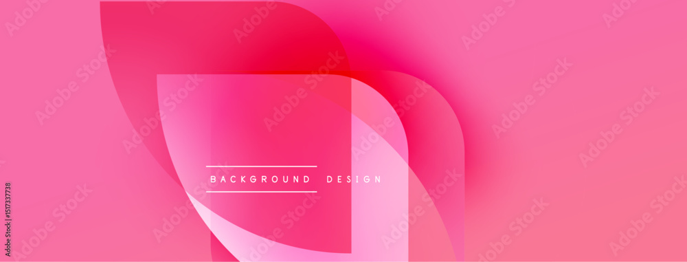 Poster abstract pink background. overlapping shapes create fluid, modern design. text reads background desi