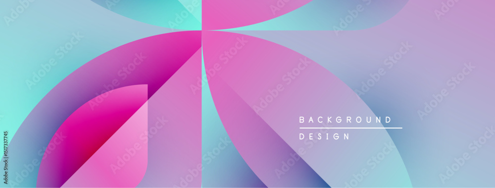 Aufkleber Abstract gradients blend, creating dynamic shapes. Soft pinks, blues dominate composition. Minimal text indicates background design element.