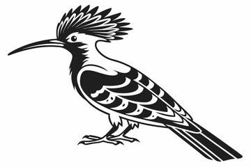 hoopoe sihouette black vector