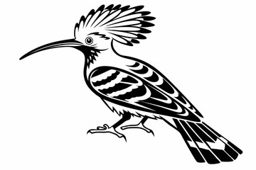 hoopoe sihouette black vector