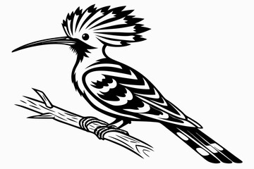 hoopoe sihouette black vector
