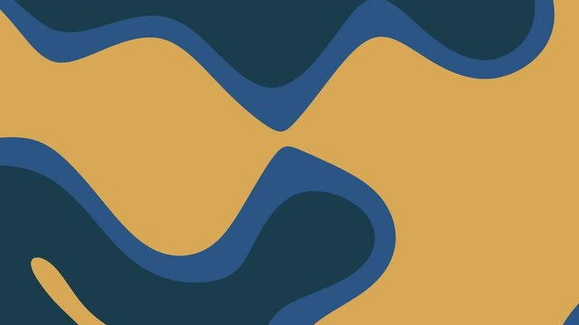 Abstrait organique, formes fluides, bleu et dor&eacute;