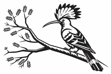 hoopoe sihouette black vector