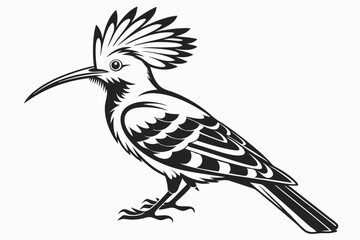 hoopoe sihouette black vector