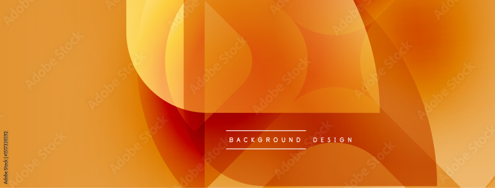 Poster Abstract orange background. Overlapping shapes create dynamic visual effect. Modern design suitable for banners, websites.