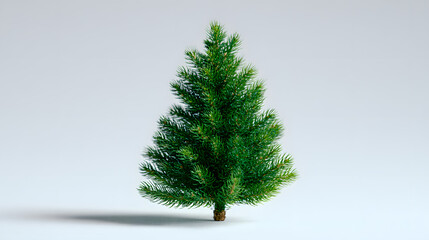 Isolated Evergreen Christmas Tree 3D Render of a Lush Conical Fir