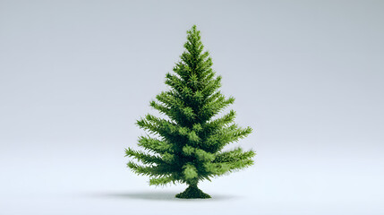 Fototapeta premium Lush Green Evergreen Tree A Realistic 3D Render