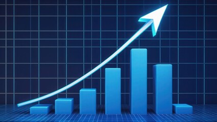 Exponential Growth Ascending Bar Graph, Data Visualization, Business Success