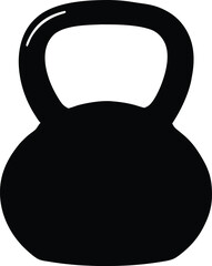 Creative unique black silhouette kettlebell icon. Kettlebell line art silhouette vector illustration