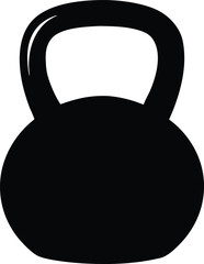 Creative unique black silhouette kettlebell icon. Kettlebell line art silhouette vector illustration