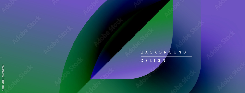 Poster Abstract fluid shapes blend, creating vibrant purple, green gradients. Text reads background design in white letters. Modern aesthetic.