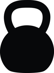 Creative unique black silhouette kettlebell icon. Kettlebell line art silhouette vector illustration