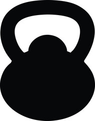 Creative unique black silhouette kettlebell icon. Kettlebell line art silhouette vector illustration