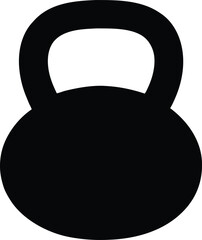 Creative unique black silhouette kettlebell icon. Kettlebell line art silhouette vector illustration