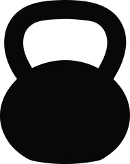Creative unique black silhouette kettlebell icon. Kettlebell line art silhouette vector illustration