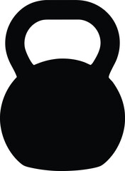 Creative unique black silhouette kettlebell icon. Kettlebell line art silhouette vector illustration