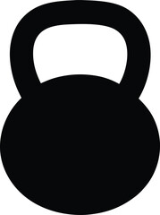 Creative unique black silhouette kettlebell icon. Kettlebell line art silhouette vector illustration