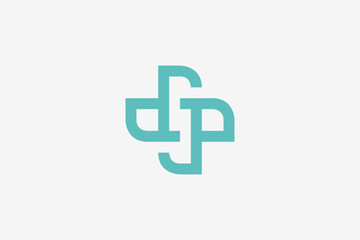 letter DP flower minimalist modern logo