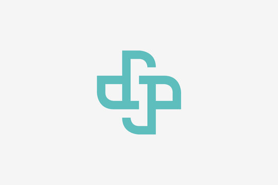 letter DP flower minimalist modern logo