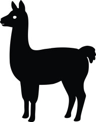 Simple and unobtrusive Llama vector silhouette, vector illustration of a silhouette of a  Llama design