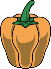 色付きの丸ごとパプリカのイラスト
