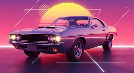 Obraz premium Green Bird with Surfboard on Beach