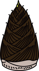 フラットカラーで描かれたたけのこのイラスト